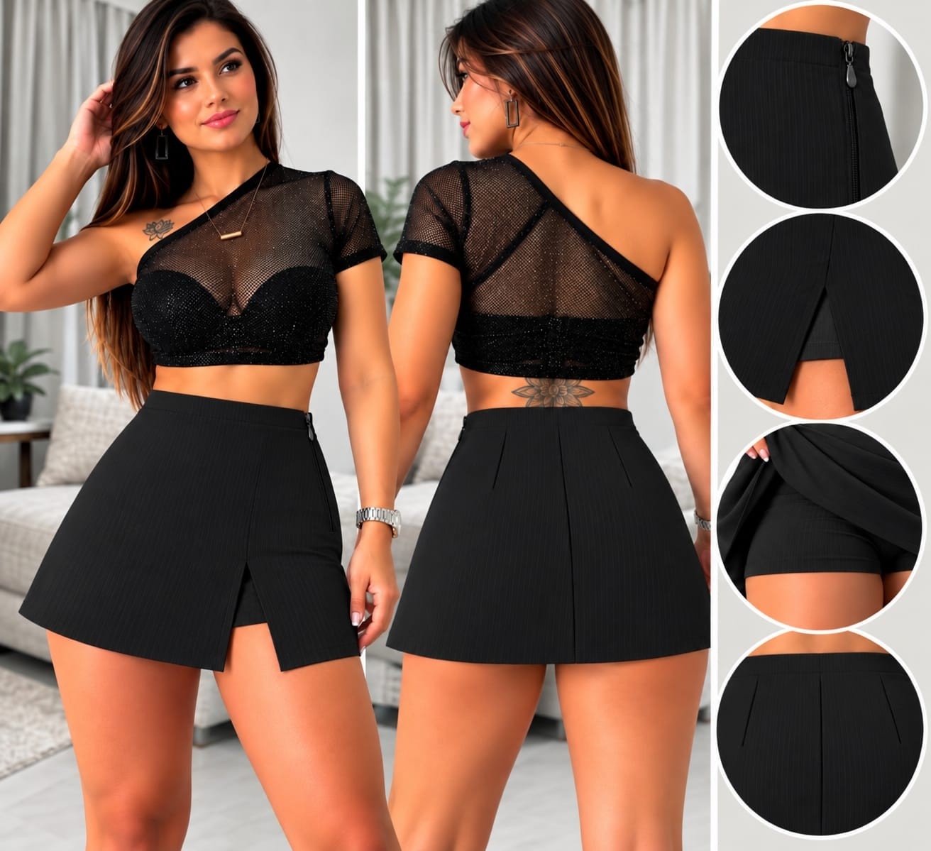 Pollera Short Engomado Estampado - Imagen 2