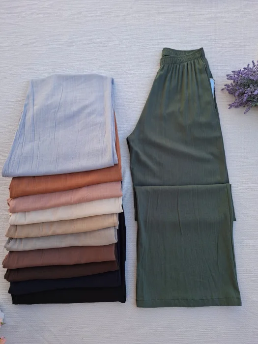 Palazzo Lino Spandex Talle Especial Mujer Verano Dama Pantalón Jogging Calza Bahiano