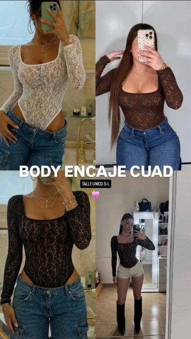 Bodys Escote Cuadrado Encaje