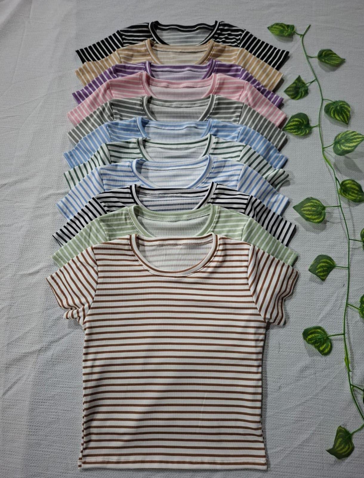 Remera Morley Rayada Mujer Verano Dama Camisa Camiseta Remeron Top Manga Corta - Imagen 1