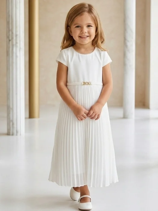 Vestido Blanco 2a6 Importadas Tableado