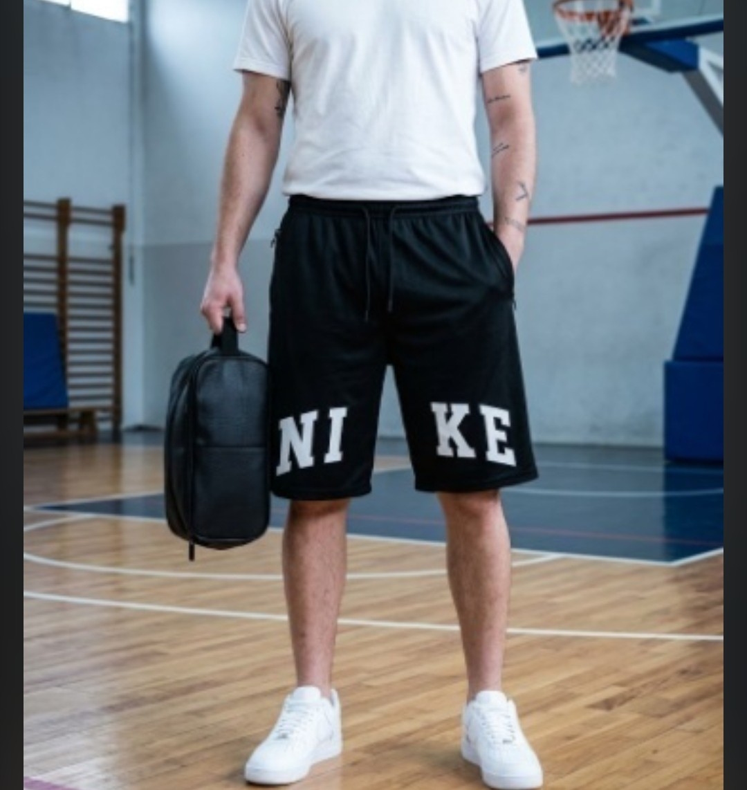 Bermuda Oversize Lycra Tipo Básquet Logo Grande - Imagen 3