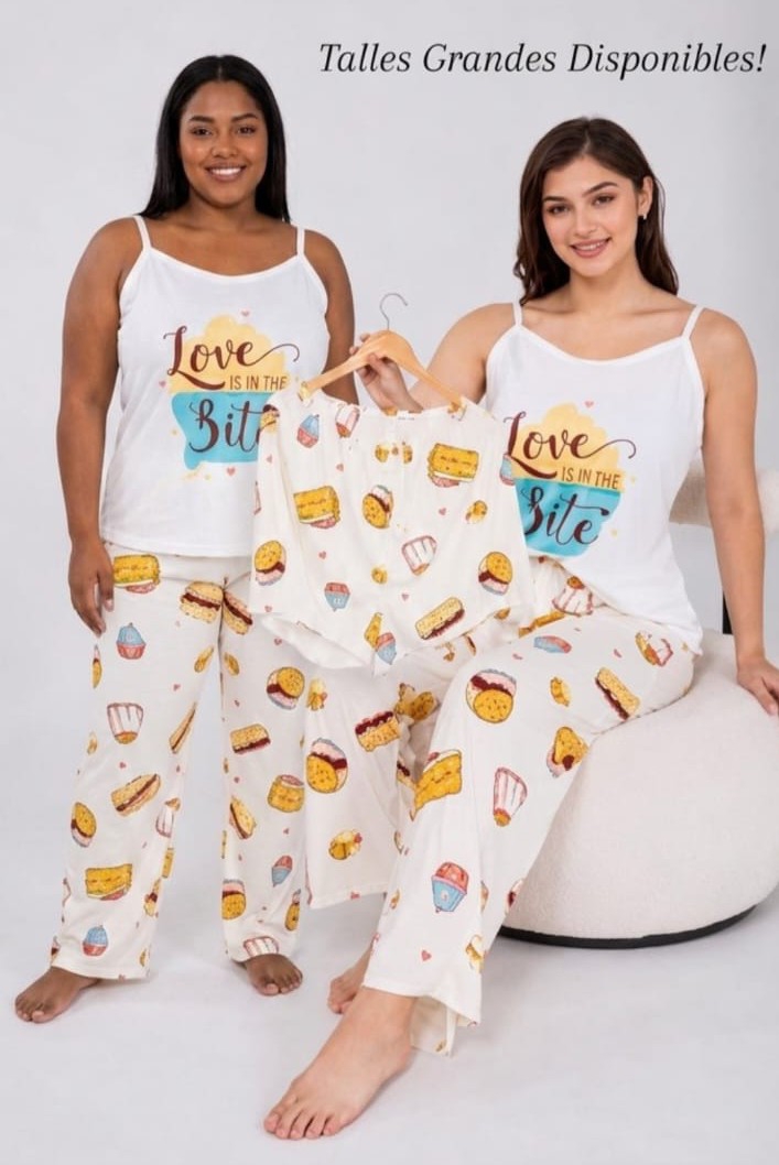 Pijamas de 3 Piezas Talles Grandes - Imagen 4