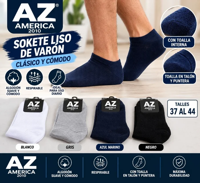 Soquete de Dama Az  90% Algodón