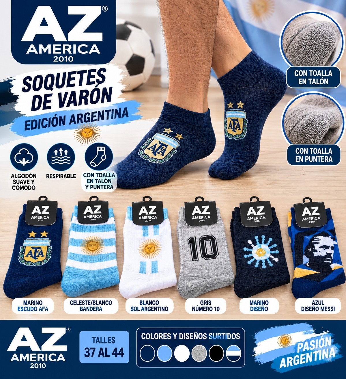 Soquete de Dama Az  90% Algodón - Imagen 2