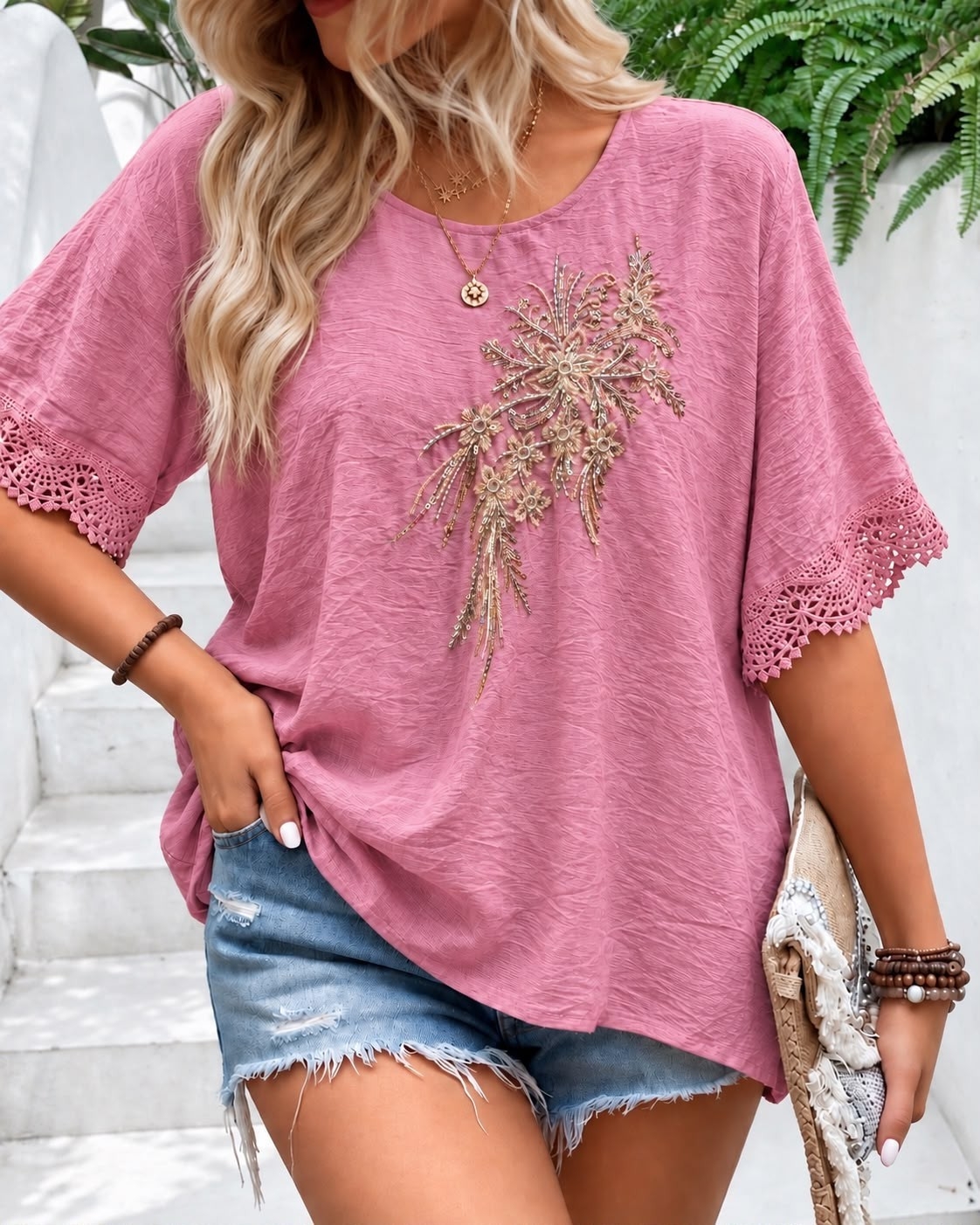 Blusa Amplia Lino Importado - Imagen 2