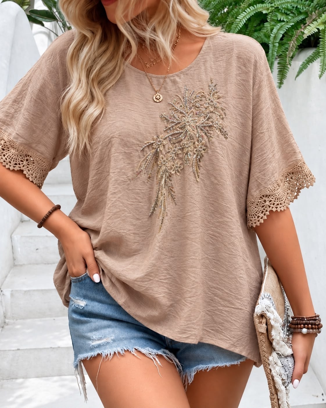 Blusa Amplia Lino Importado - Imagen 3