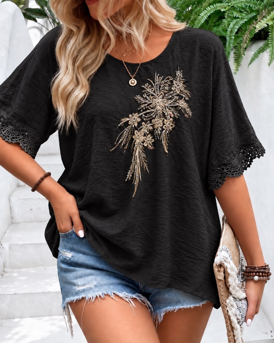 Blusa Amplia Lino Importado - Imagen 4