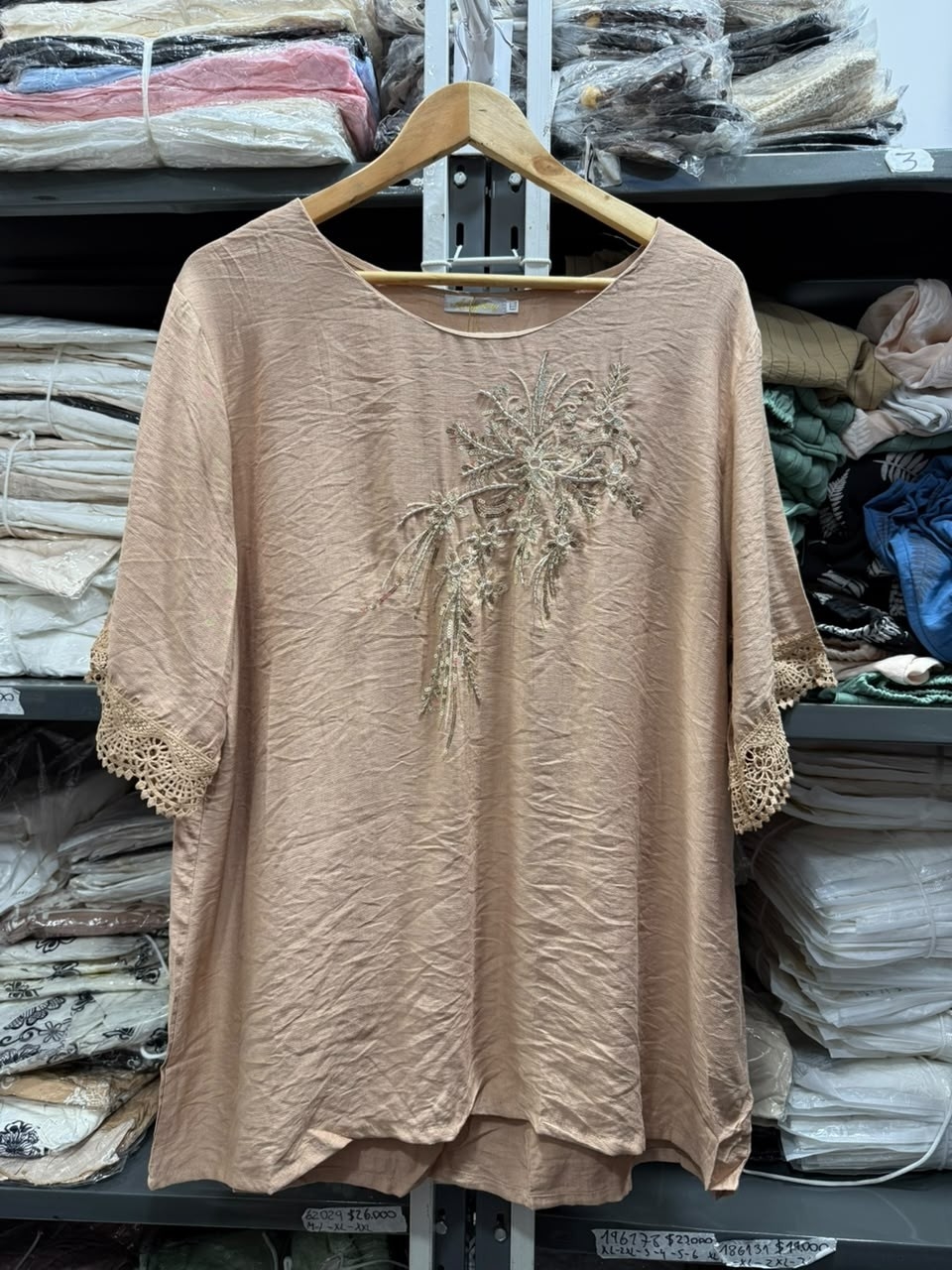 Blusa Amplia Lino Importado - Imagen 6