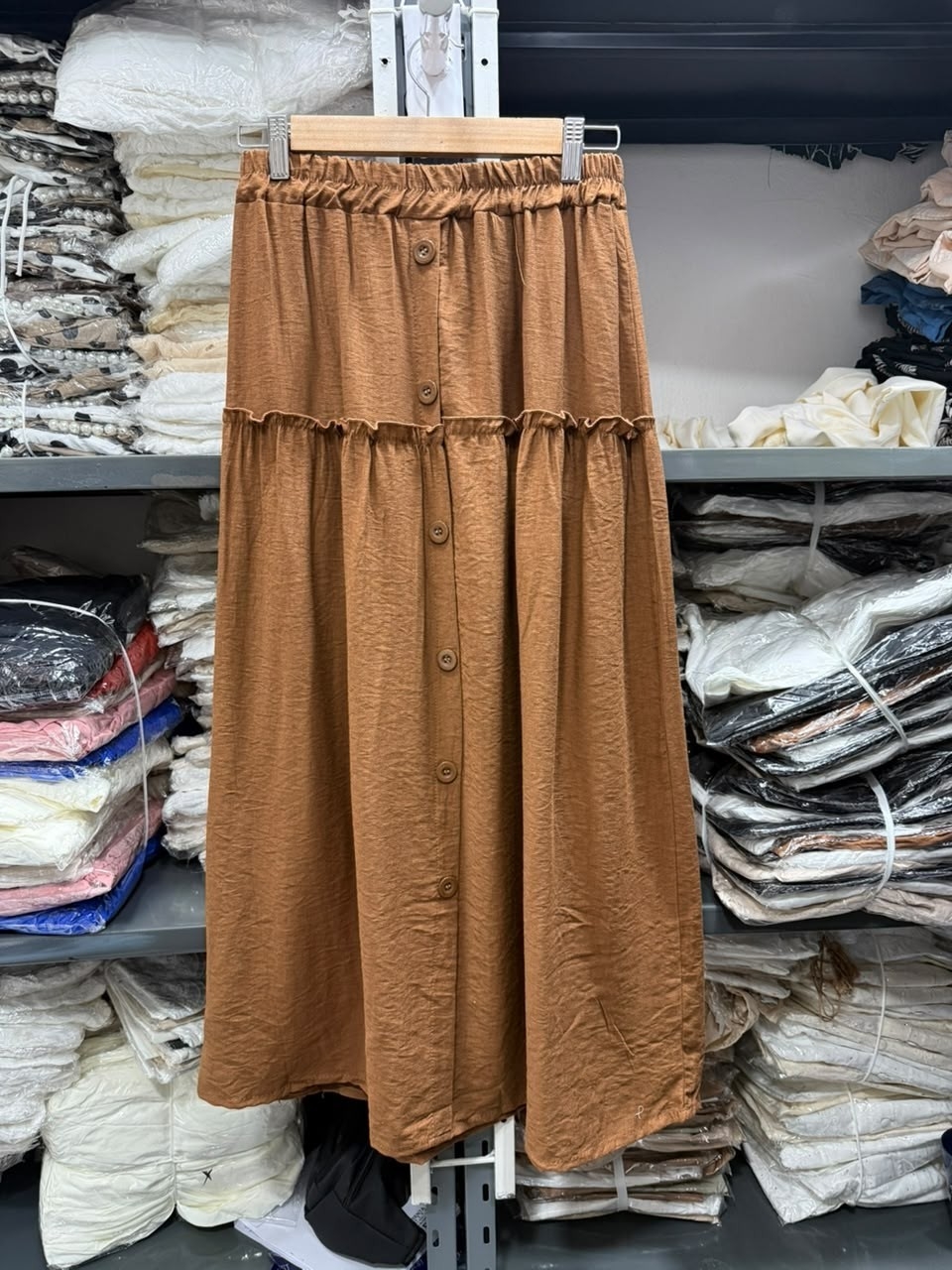 Pollera Volado Lino Importado - Imagen 6