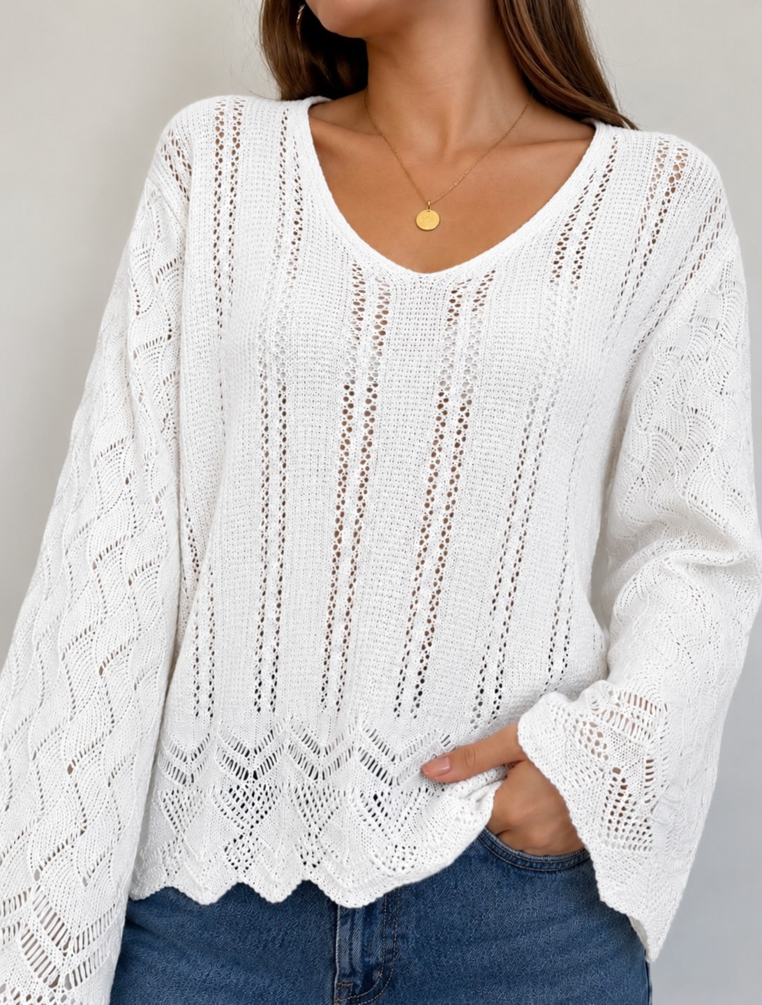 Sweater Adara de Hilo Algodón (calado) - Imagen 2