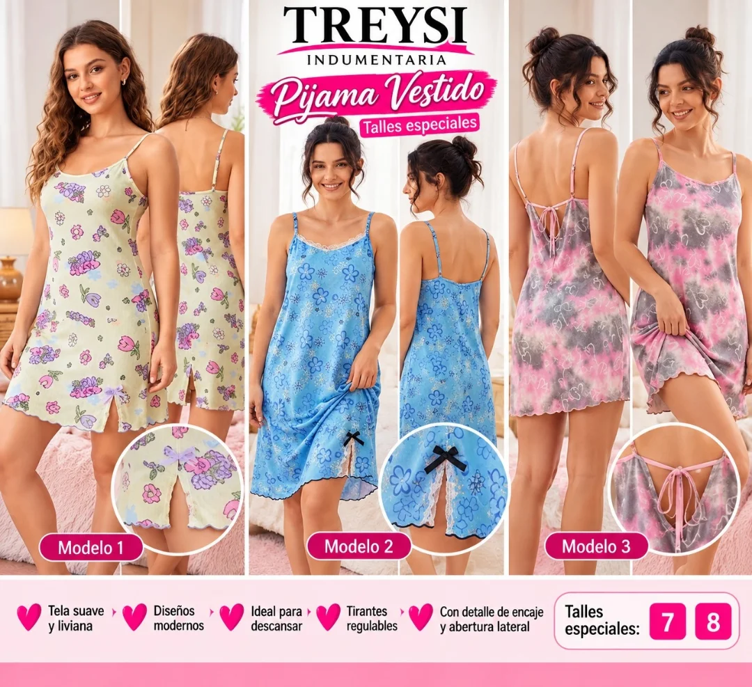 Pijamas Vestido Estampado Especial - Imagen 1