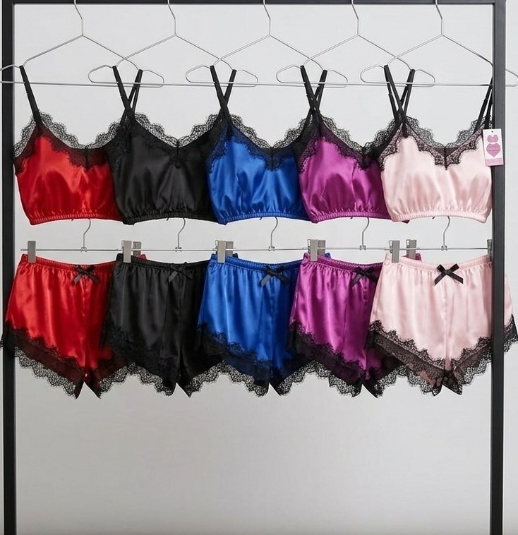 Pijamas Dé Dama Acetato Importado - Imagen 2