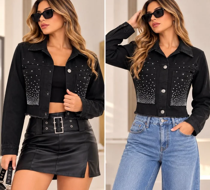 Campera Jean Negra Strasse