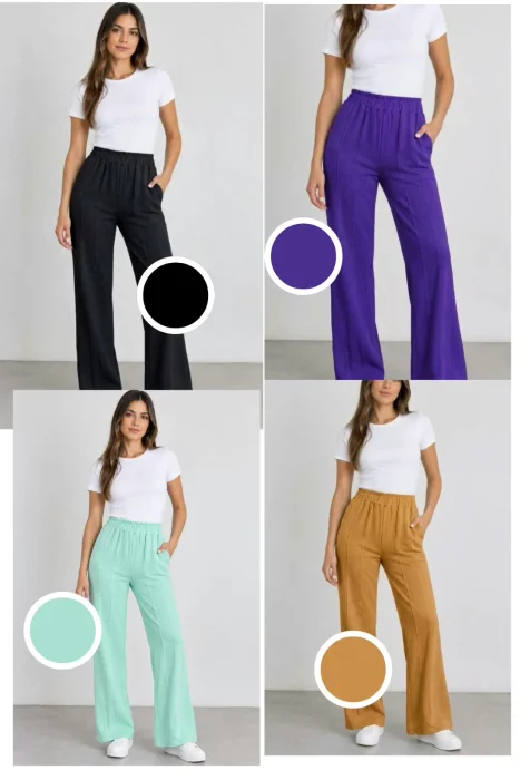 Pantalon Palazo Algodon Rustico