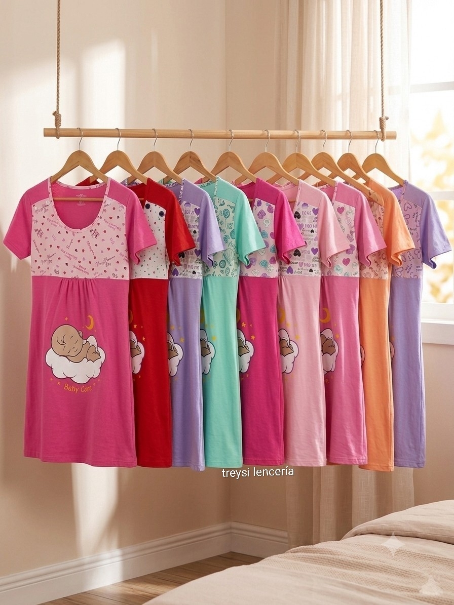 Pijamas Dé Dama Maternal Algodón - Imagen 2