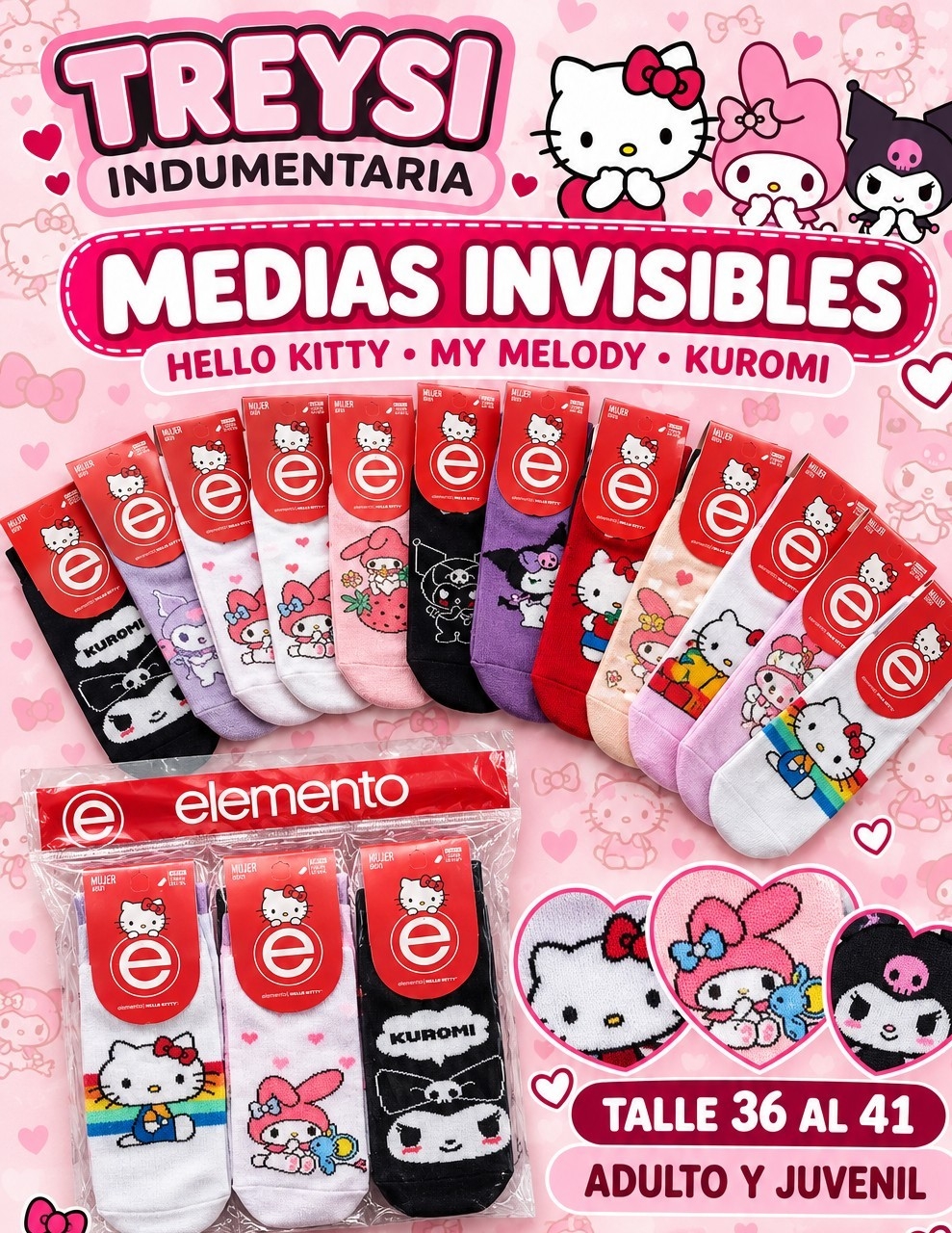 Medias Kitty Invisible Elemento 100% - Imagen 2