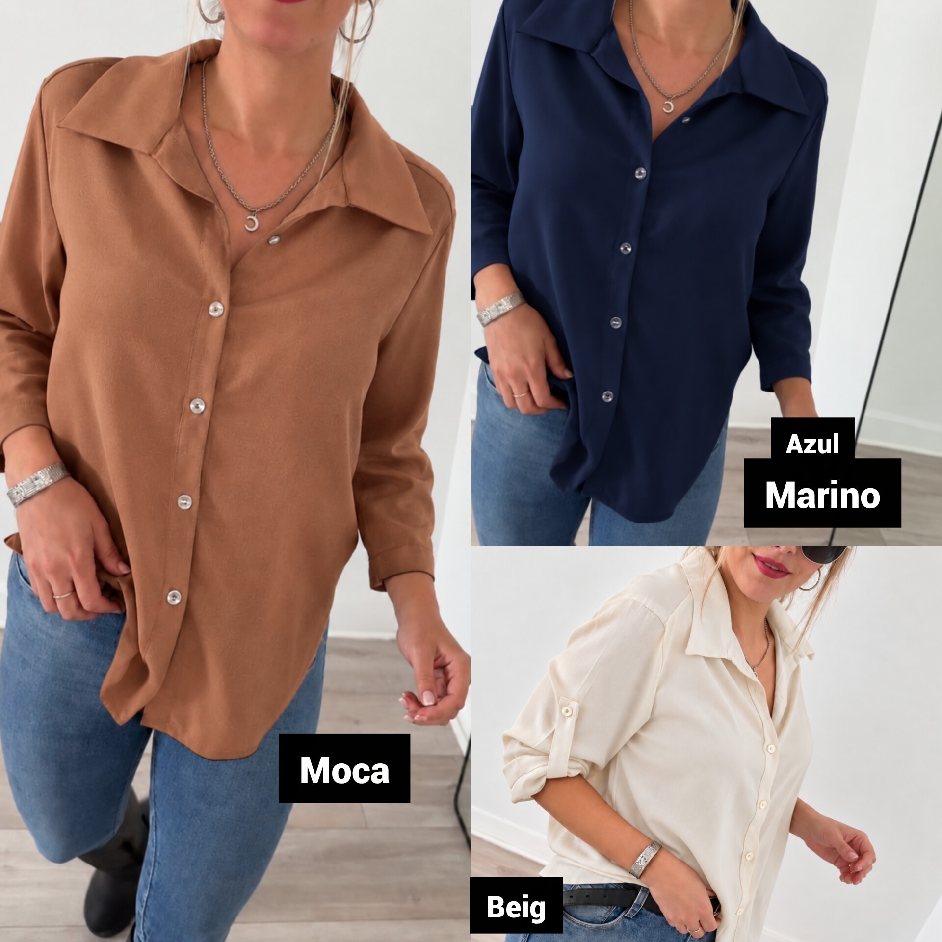 Camisa 3/4 Liso - Imagen 3