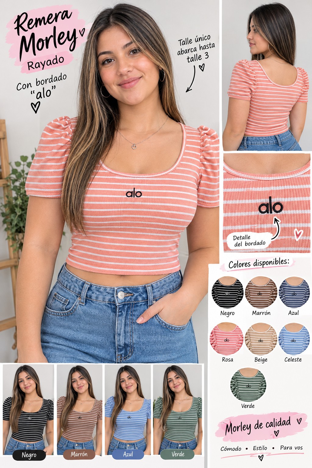 Remera Morley Rayada con Manga Princesa - Imagen 2