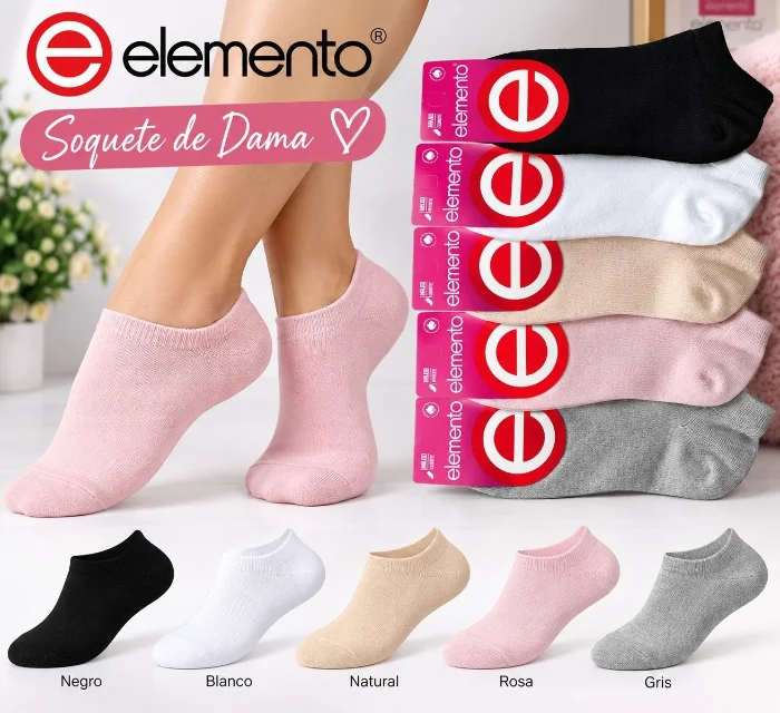 Soquete de Dama Elemento Original 100%algodon