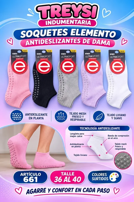 Medias de Dama Antedelizante Elemento 100%algodon