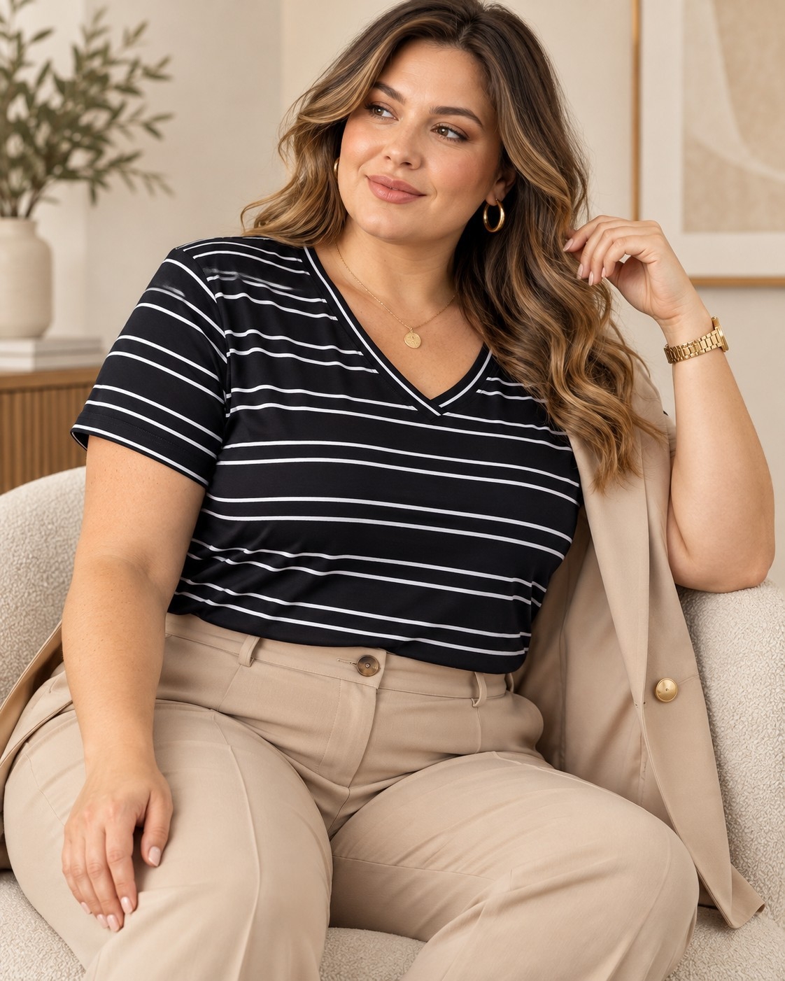 Remeras Rayadas Plus Size - Imagen 3
