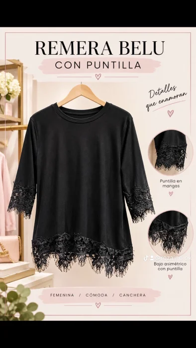 Remera Belu C Puntillas