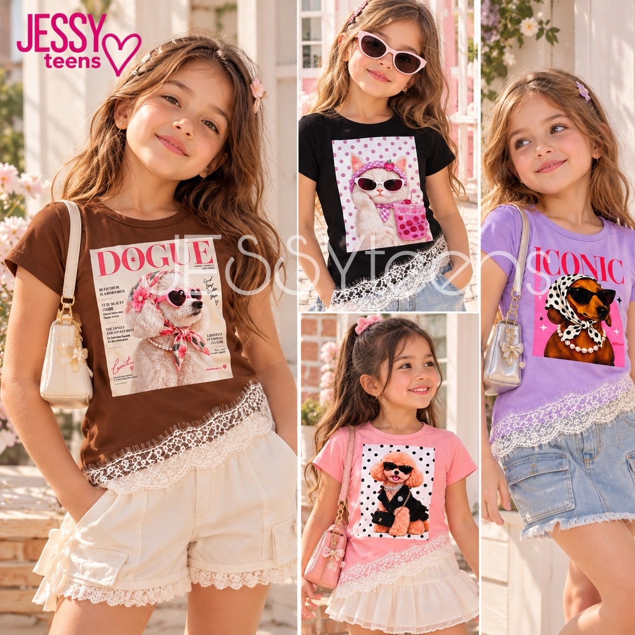 Remera Puntilla Cachorritos Fashionistas - Imagen 2