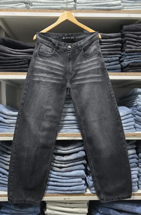 Pantalón Baggy Negro Stone con Bigote
