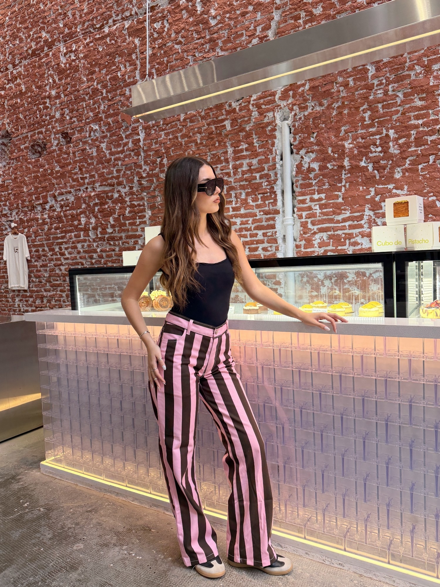 'art 259-6' 36 al 46 Wide Leg Rayas Rosa-chocolate "trend" - Imagen 3
