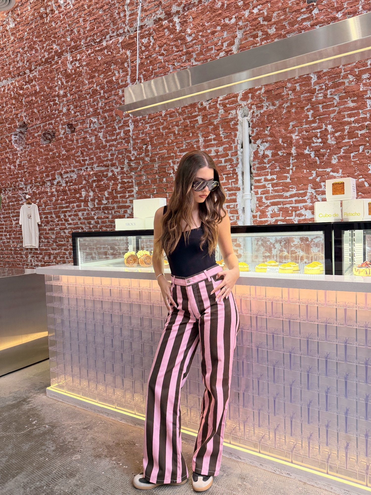 'art 259-6' 36 al 46 Wide Leg Rayas Rosa-chocolate "trend" - Imagen 5