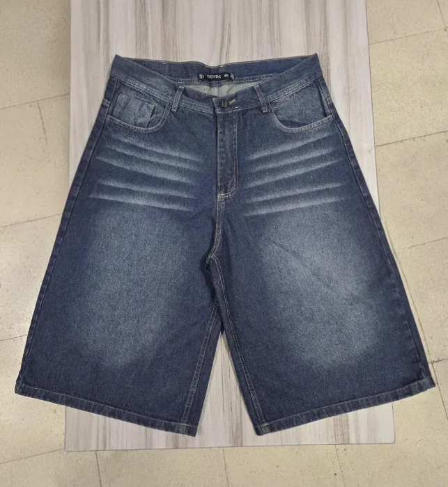 Bermuda Maxi Baggy Azul Óxido Localizado + Bigote