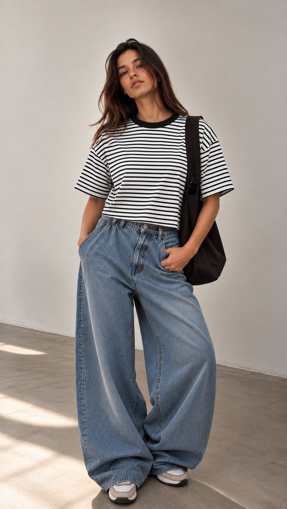 Remera Basica Rayada Boxy Fit Algodón Peinado 100% - Moda%20urbana%20minimalista%20en%20tonos%20neutros.png