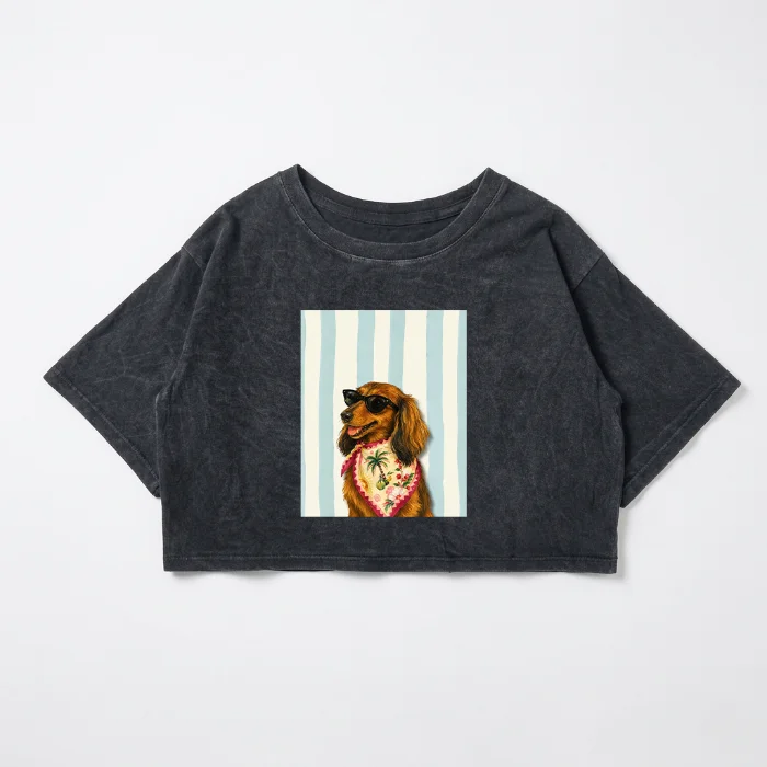 Nena- Crop Batik Perrito con Lentes