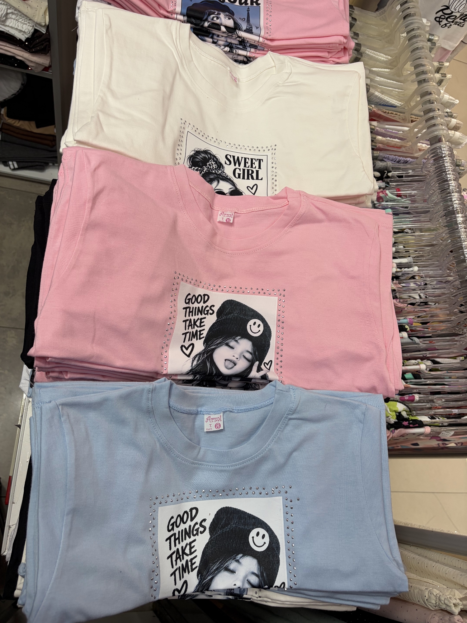 Remera Algodon Peinado con Brillo Estampada - Imagen 3