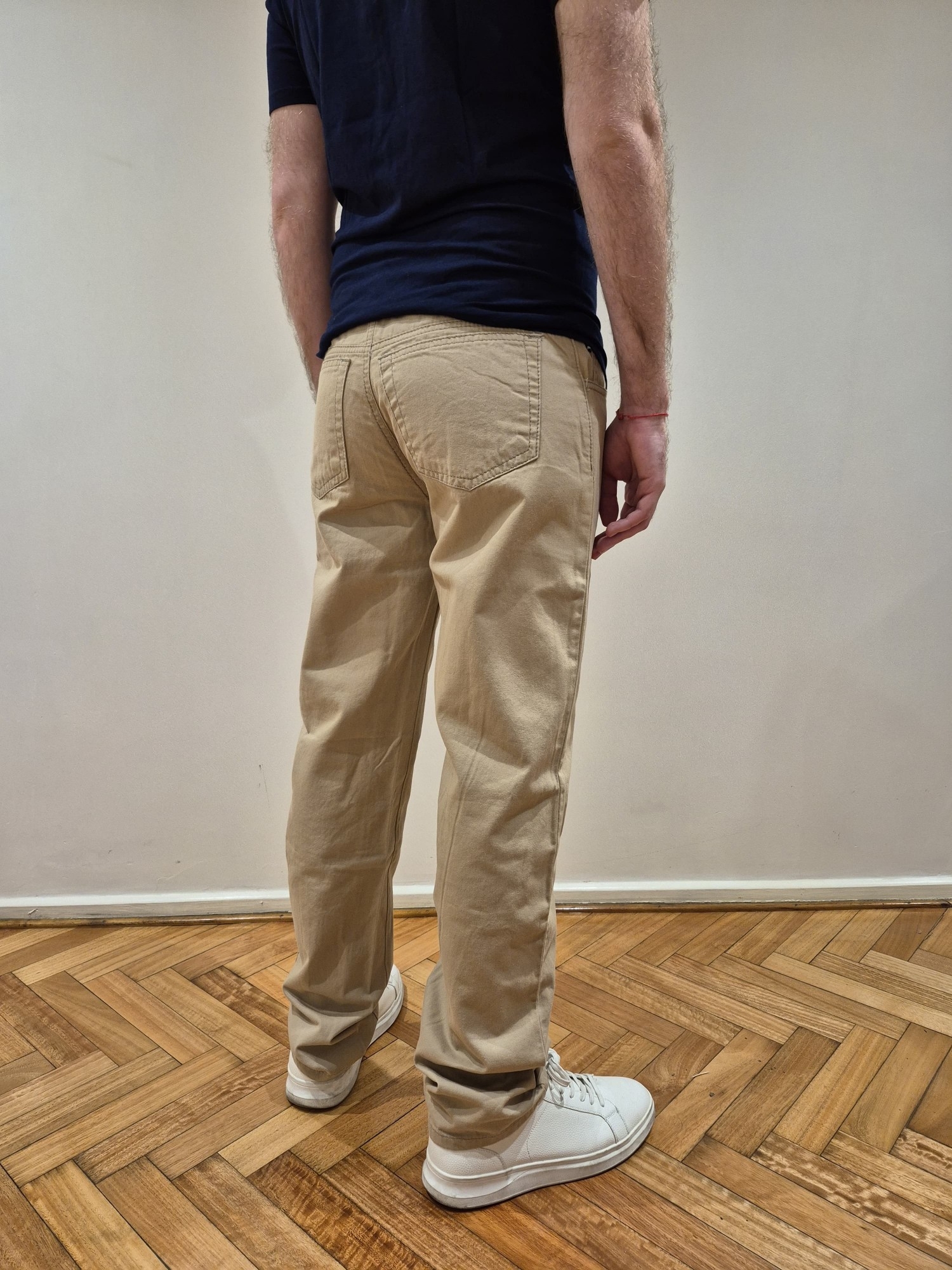 Pantalon de Gabardina Beige Clásico Talle Especial - Imagen 2