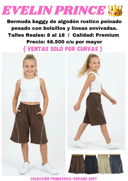 Bermuda Baggy con Líneas Envivadas