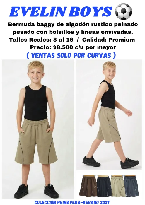 Bermuda Baggy con Líneas Envivadas