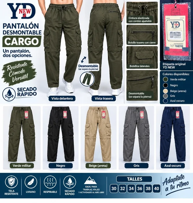 Pantalones Desmontable Secado Rápido Yd