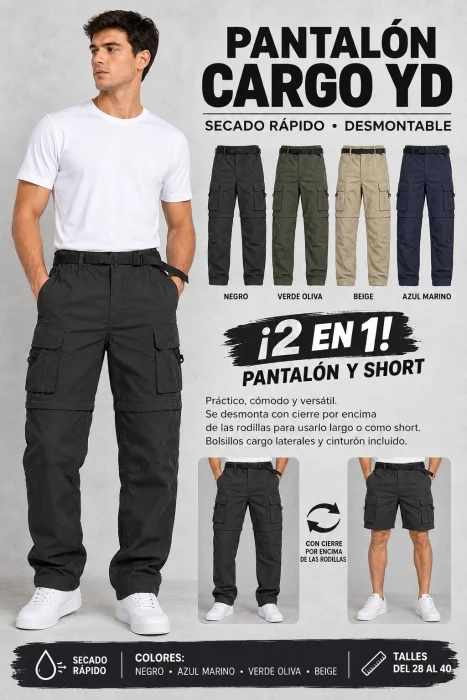 Pantalones Desmontable Secado Rápido Yd