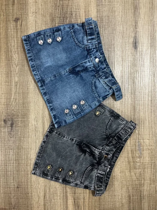 Short Pollera Jean Botones Napoleon Excelente Calidad