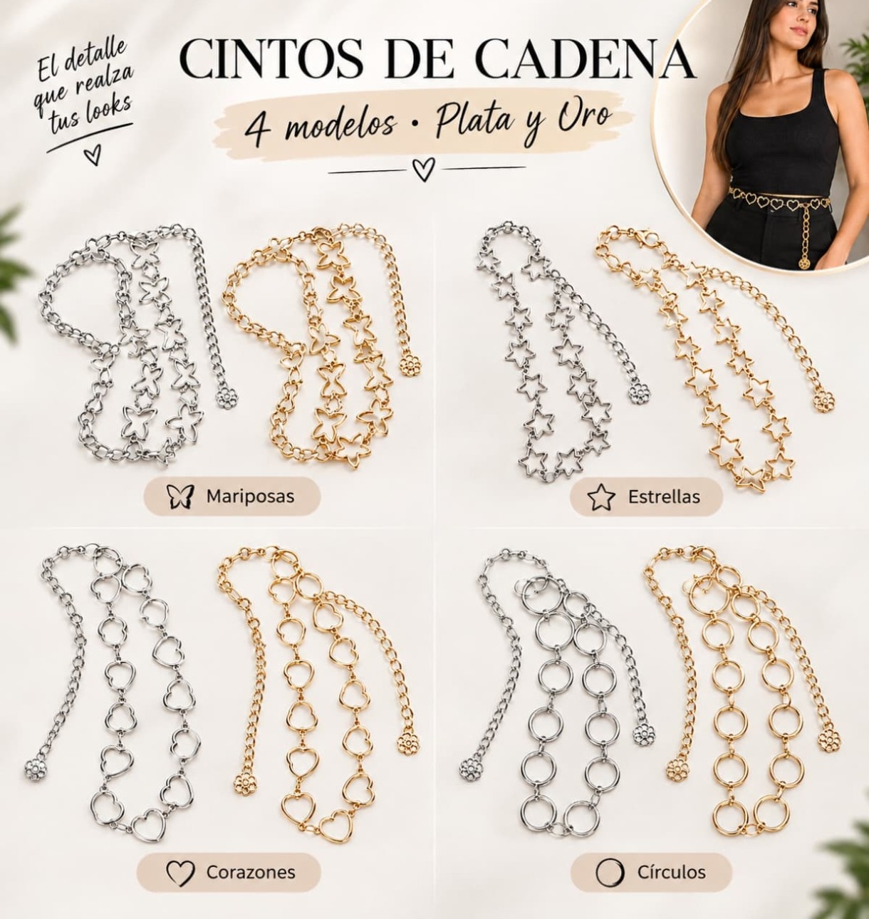 Cintos Cadena  Plateado, Dorado, Egresados, Navidad - Imagen 3