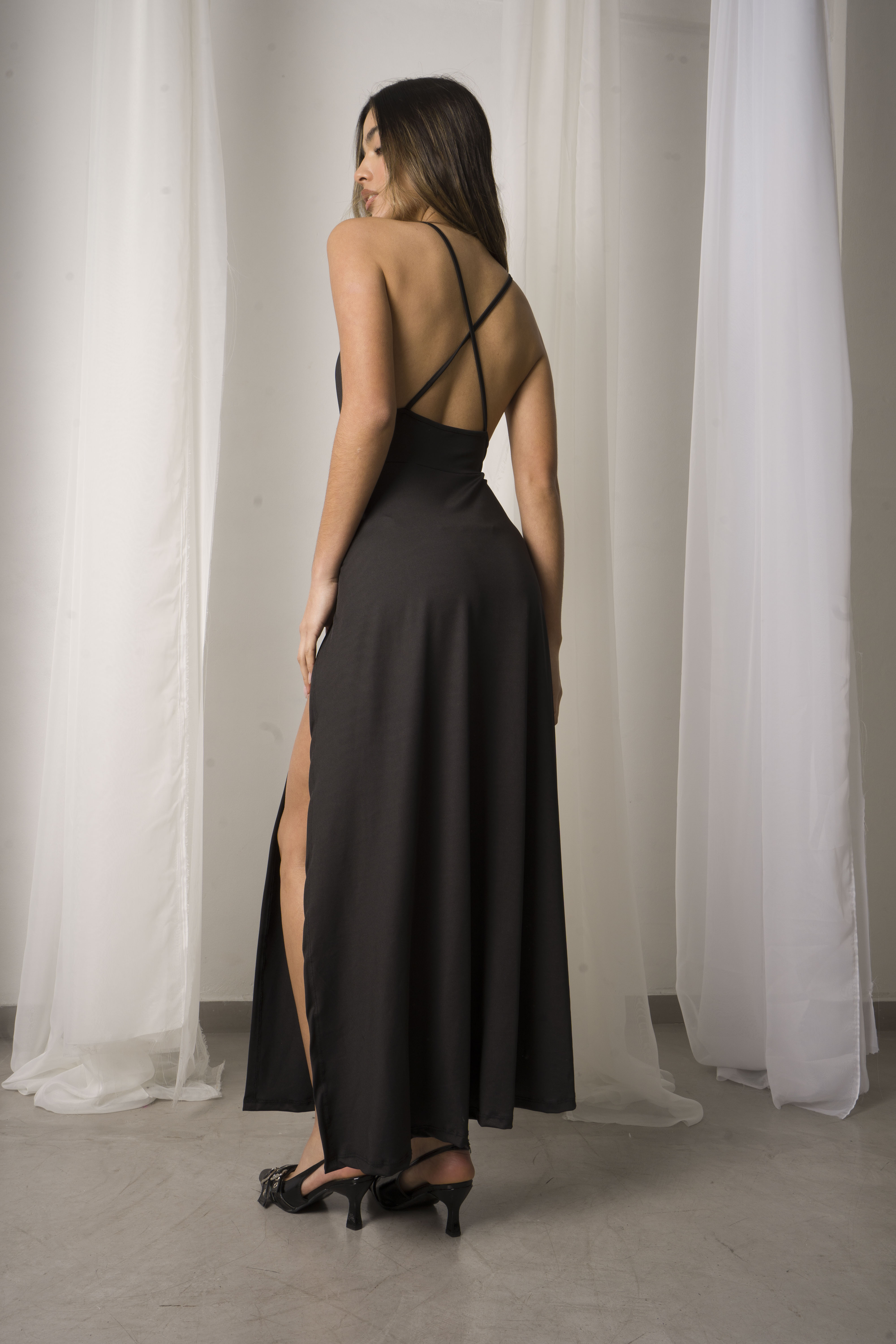 Vestido Doble Tajo Lycra - DSC04250.jpeg