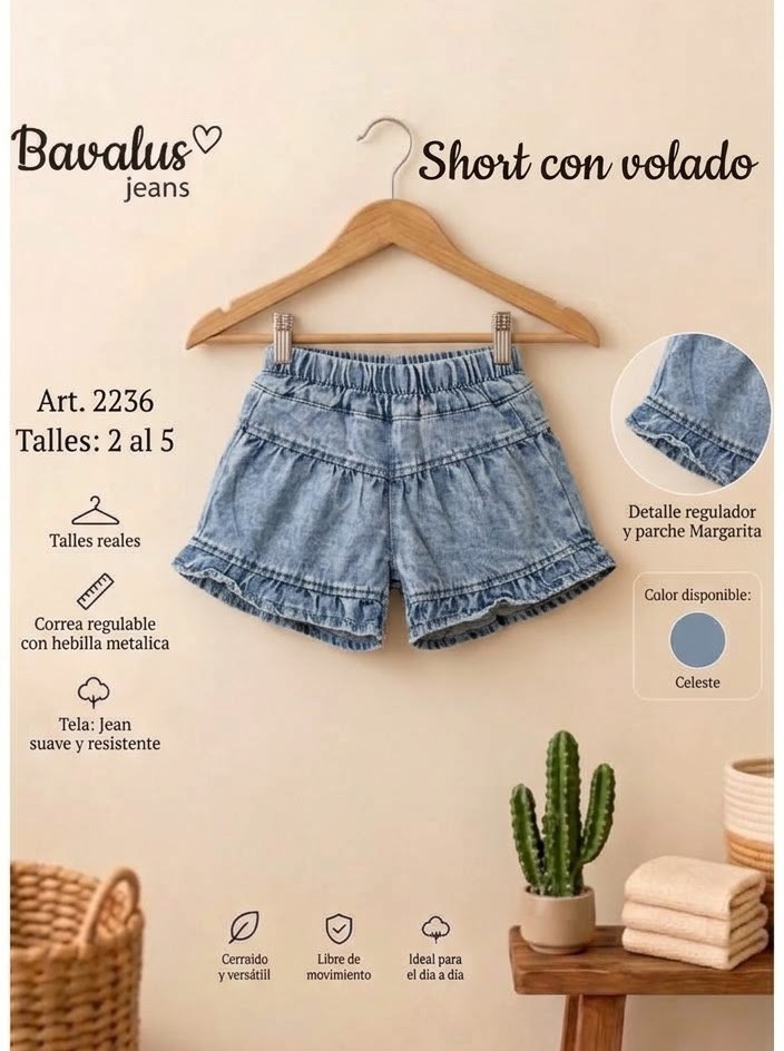 Short con Acabado Volado - Imagen 2