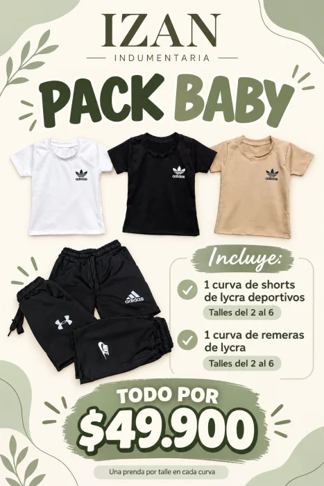  Pack Baby  Izan Indumentaria   Incluye: