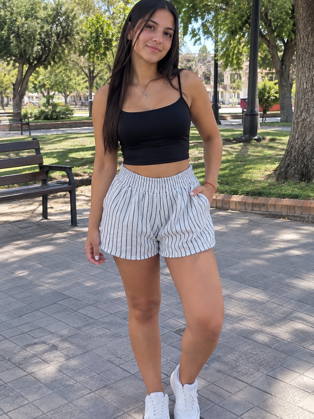 Shorts de Lino Rayado - Imagen 2