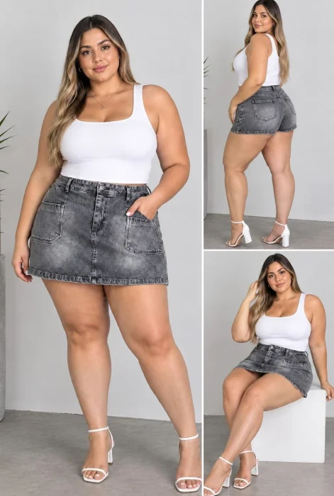 Short Pollera con Recortes