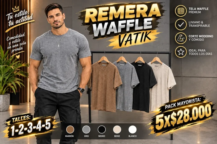 Remera Waffle Batik Hombre