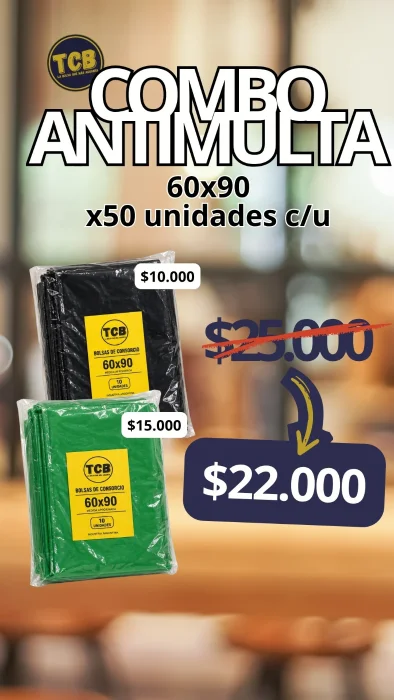 100 Bolsas 60x90 para Residuos Comunes y Reciclables