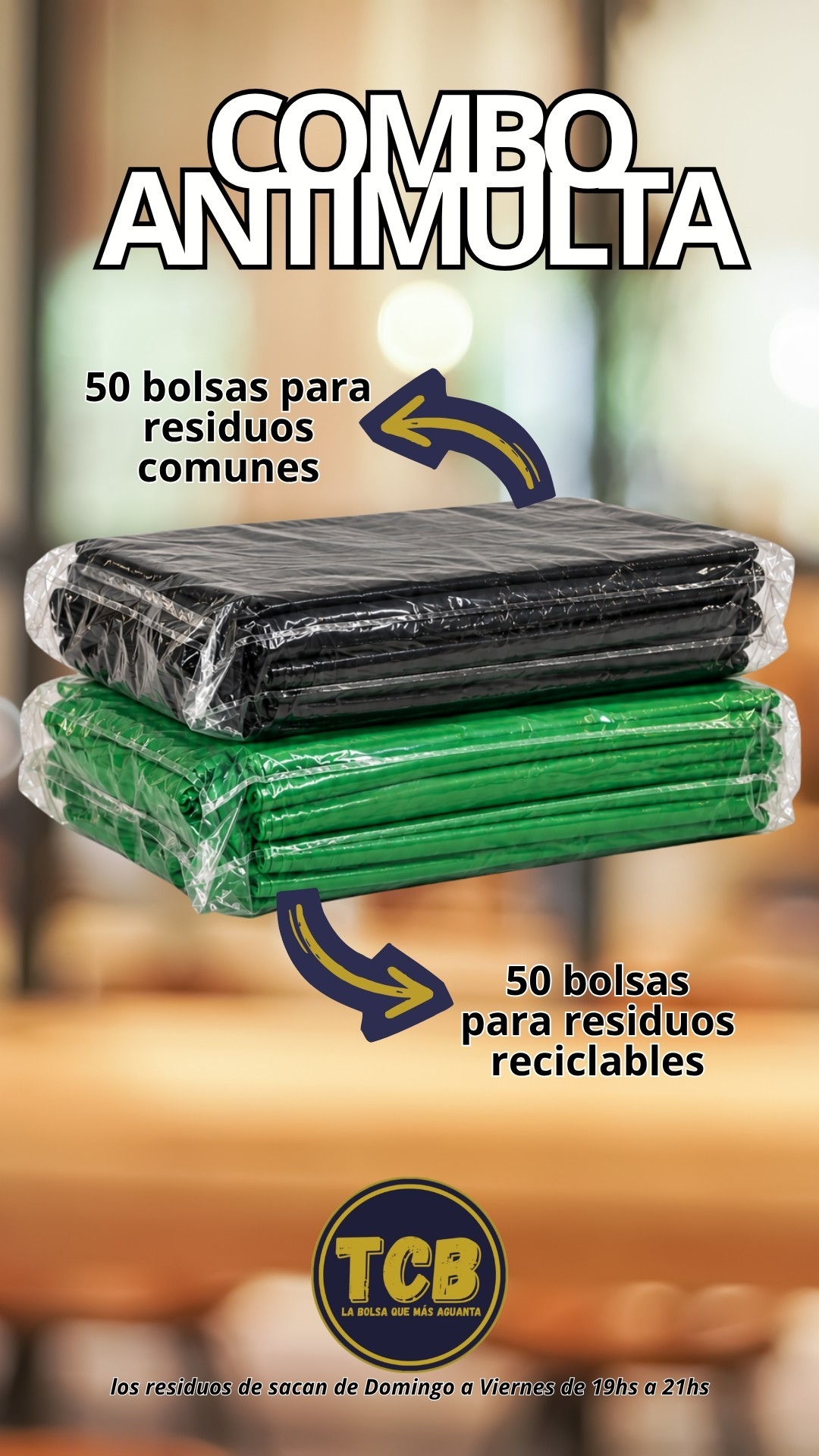 100 Bolsas 60x90 para Residuos Comunes y Reciclables - Imagen 2